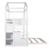 Creative Kids Mini Loft Bed with Storage Stairs & Play Area House Bunk Beds 5