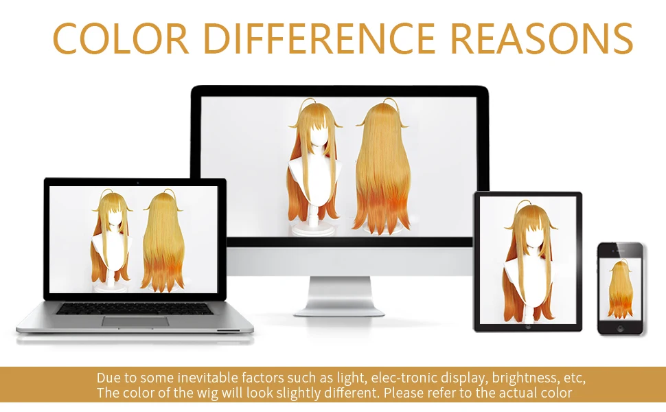 Anime-Inspired Ombre Yellow Long Synthetic Wig for Cosplay Events