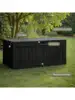 Flamaker Resin Deck Box 120 Gallon Waterproof Large Deck Boxes Plus Outdoor Indoor Storage Box Imitation Wood Resin for 2