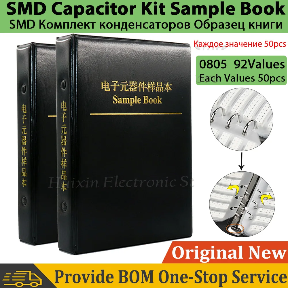 

0805 Capacitors Kit SMD Capacitor Sample Book 0.08inch*0.05 Chip Assortment Pack 92 Values Variable Each Value 50pcs