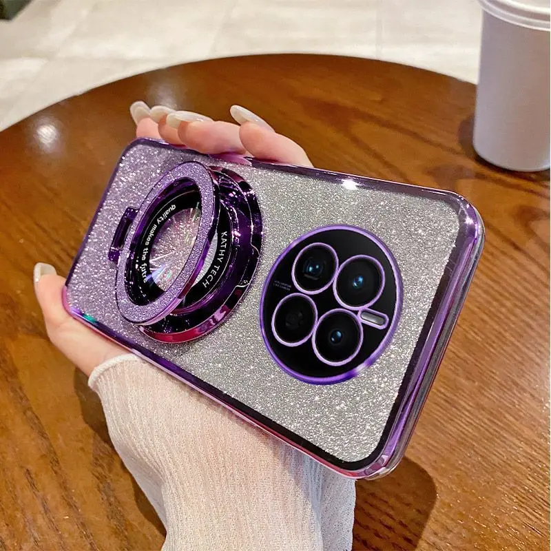 Soft Bling Glitter Magnetic Protective Back Cover with Ring