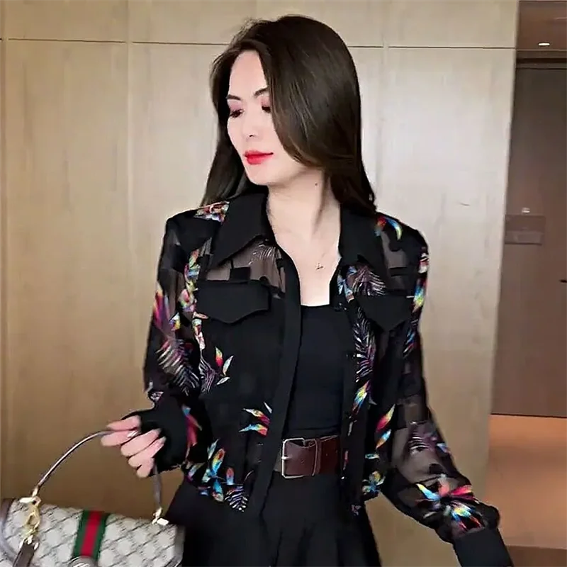

Women's Ethnic Style Fragmented Flower Versatile Sunscreen Clothes 2024 New Loose and Slimming Short Coat for Middle Elderly Mom