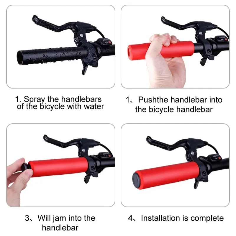 Bicycle Handlebar Grips Soft Silicone Anti-Slip Bike Handlebar Cover Outdoor Riding Damping 1pair
