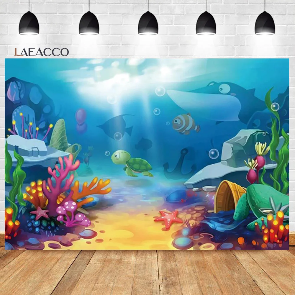 Little Mermaid Newborn Photo Background Underwater World Coral Seaweed Birthday Photography Backdrop For Photo Studio