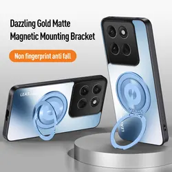 Magnetic Matte Skin - Feel Shockproof Case with Lens Protection for Moto Edge70 (Magnetic blue)