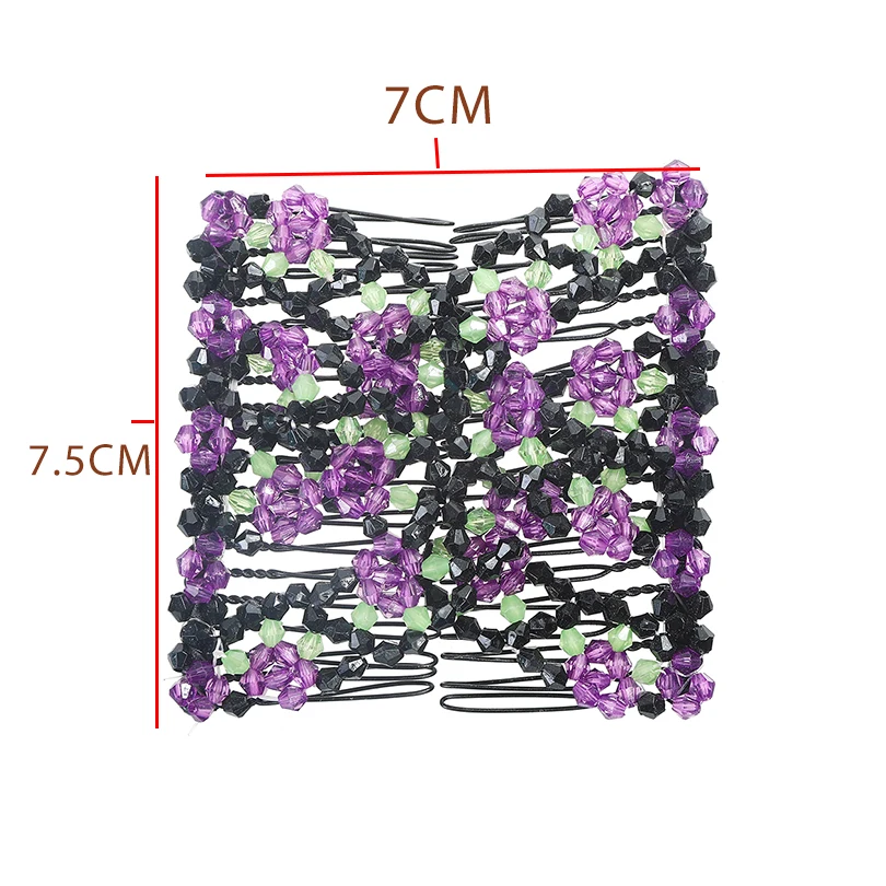 Fashion Hair Comb Claw Bun Ladies Magic Beads Elastic Double Bands String Hairpin Tool Ponytail Hair Accessories Hairstyle Bands