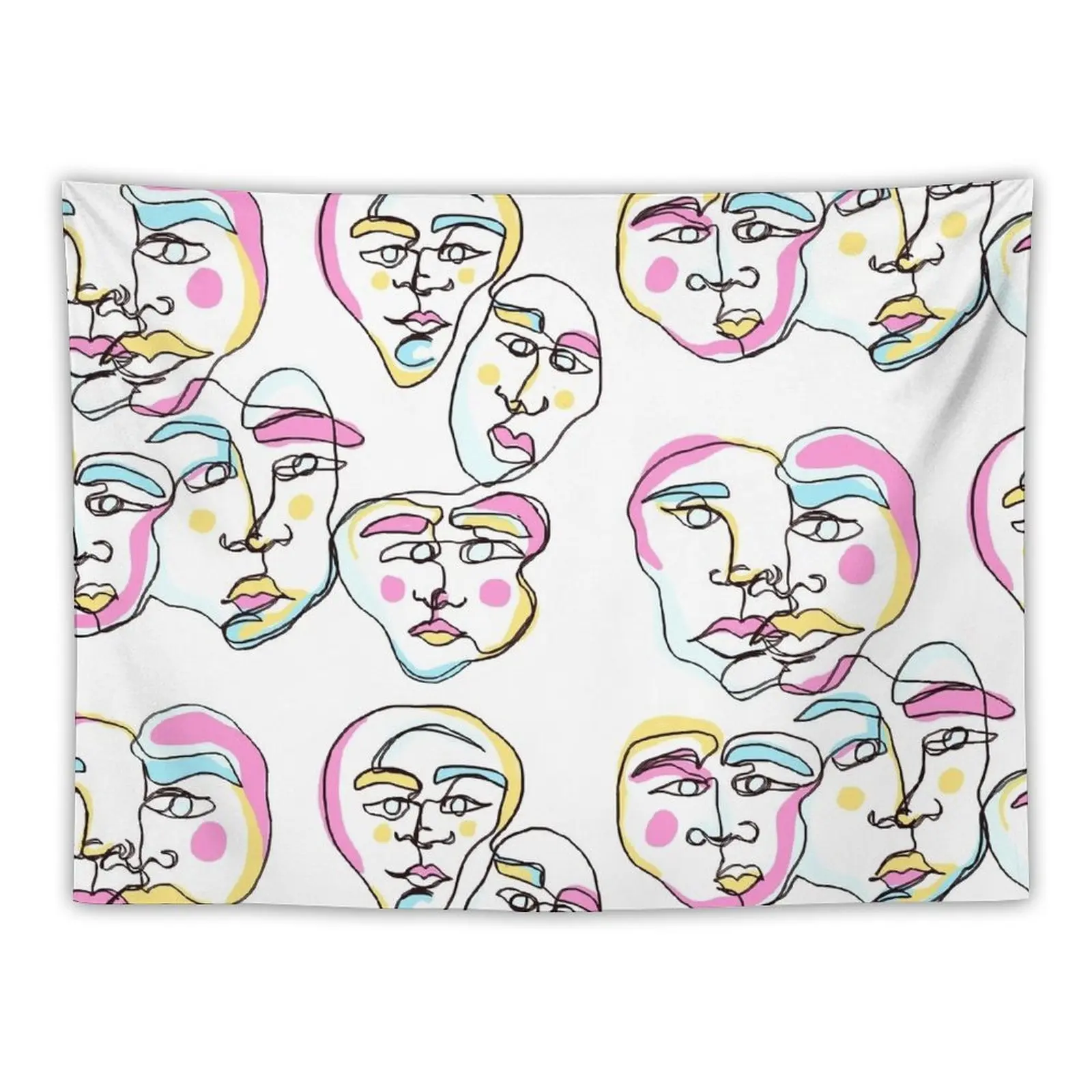 

fun abstract faces aesthetic Tapestry Bedroom Decor Aesthetic Decor Home Christmas Decoration Carpet Wall