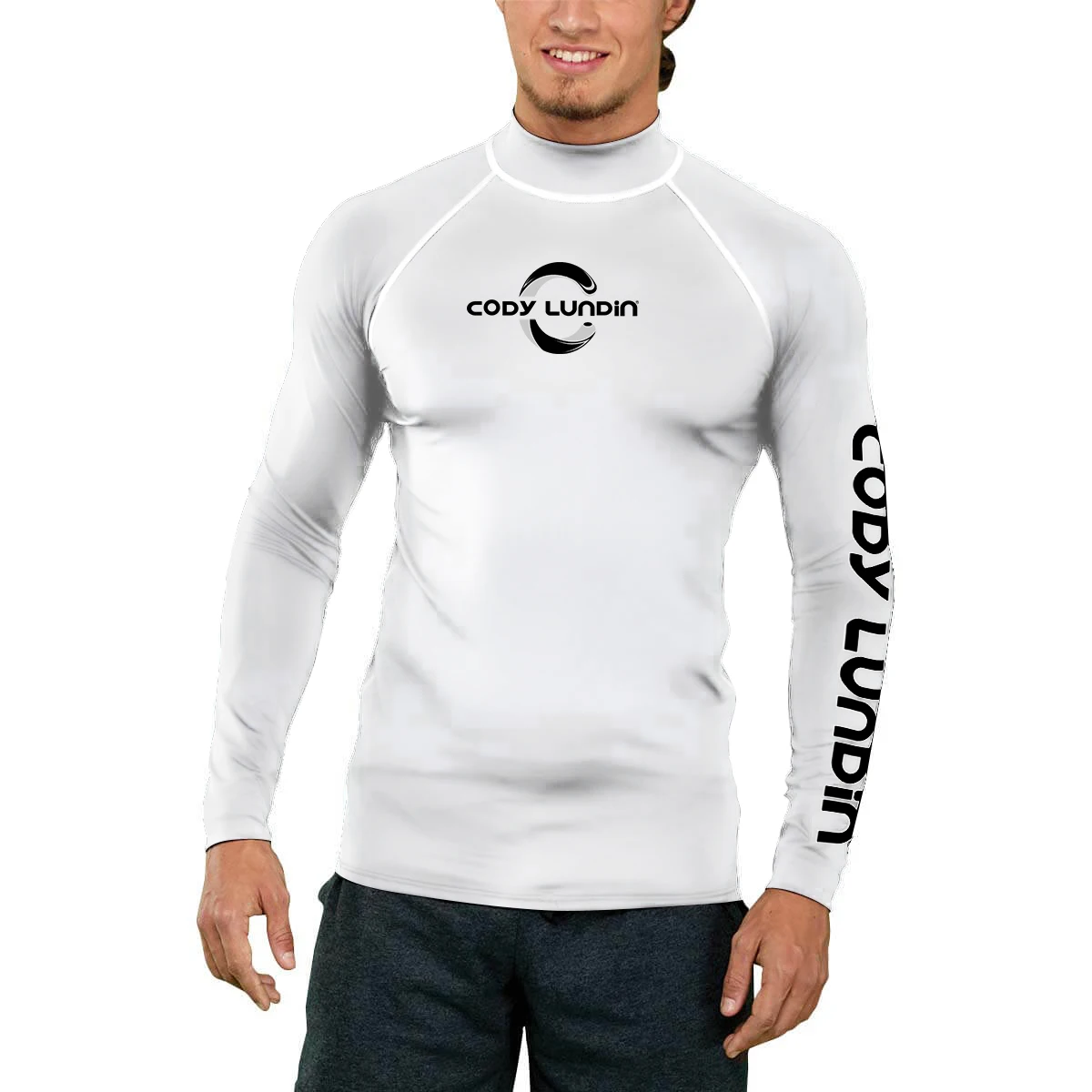 Cody lundin-Rashguard à manches longues pour homme, tissu de protection UV UPF50 +, t-shirts blancs légers, compression, salle de sport, surf, maillots de bain