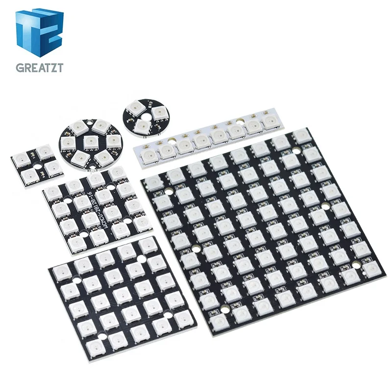 รูปสินค้า 4 8 12 16 ช่อง WS2812 WS2812B WS 2811 5050 RGB LED โคมไฟโมดูล 5V 1Bit 4Bit 8Bit 12Bit 16Bit 24Bit Rainbow LED สําหรับ DIY