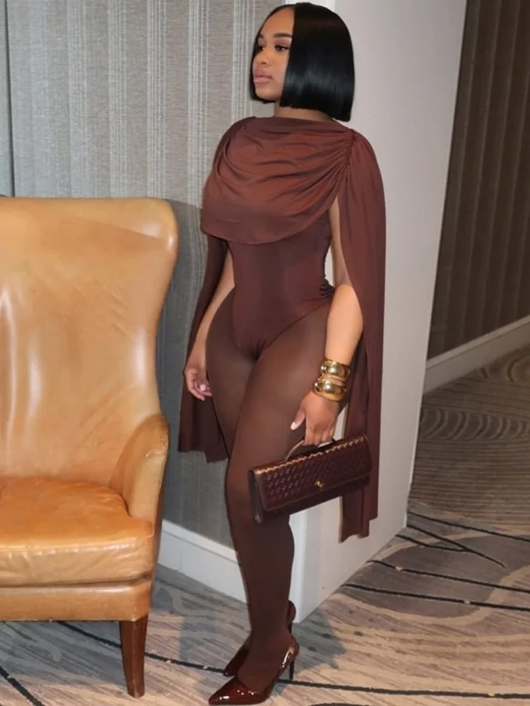 Wmstar Women Jumpsuit Wholesale Lace Up Patchwork Tight Pleated Sleeveless One Shoulder One Piece Outfits Drop Shopping