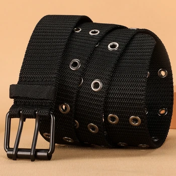 New Men Breathable Nylon Fabric Belt Outdoor Sport Belt Pin Buckle Trousers Jeans Belt Fashion Unisex Waist Belt 3.8cm Width 1