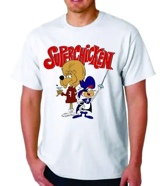 T-Shirt Super Chicken-Cartoon Jay Ward Cereal Quisp Hanna Barbera Correlati