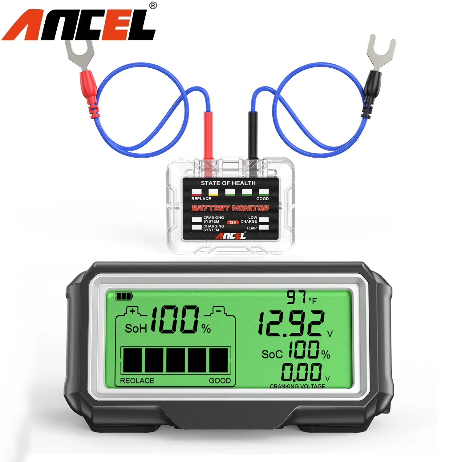 ANCEL BM200 PRO 12V Battery Monitor Tester – Load Health Analyzer, Wireless, AGM/Gel/Flooded/Lead-Acid