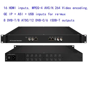 NDS3536S 16 HDMI to DVB-C/DVB-T/ATSC/ISDB-T encoder modulator Digital TV Headend  RF Modulator