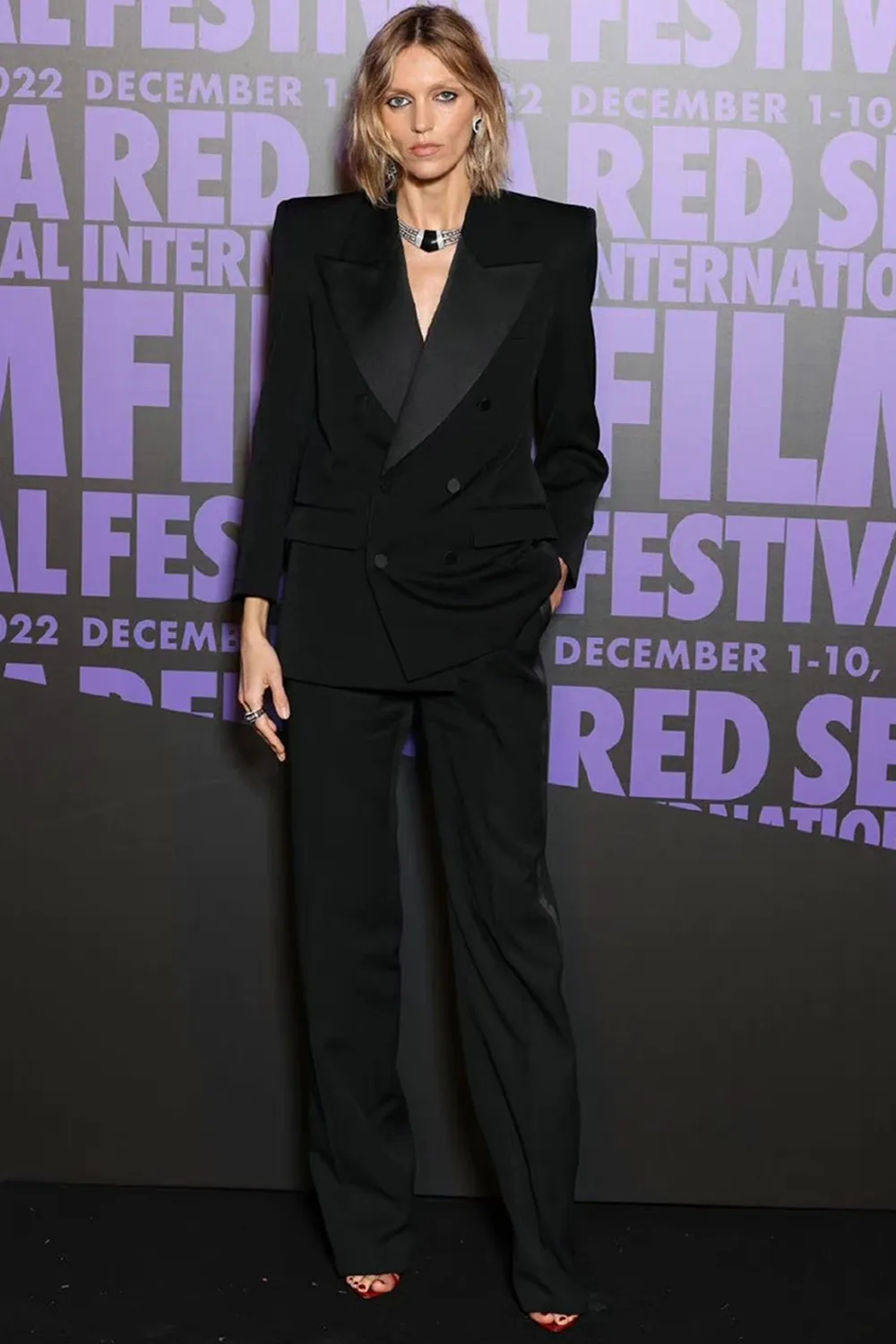 2024 Autumn New Design Black Long Sleeve Slim Suit Jacket + High Waist Straight Trousers Temperament Fashion Set Women 2 Pieces