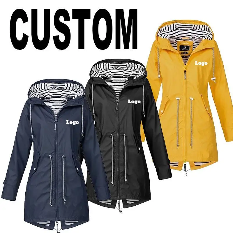 Customize Women's Thick Coat Fashion Autumn Winter Plus Velvet Outdoor Jacket Windproof Waterproof Mountaineering Hooded Overoat