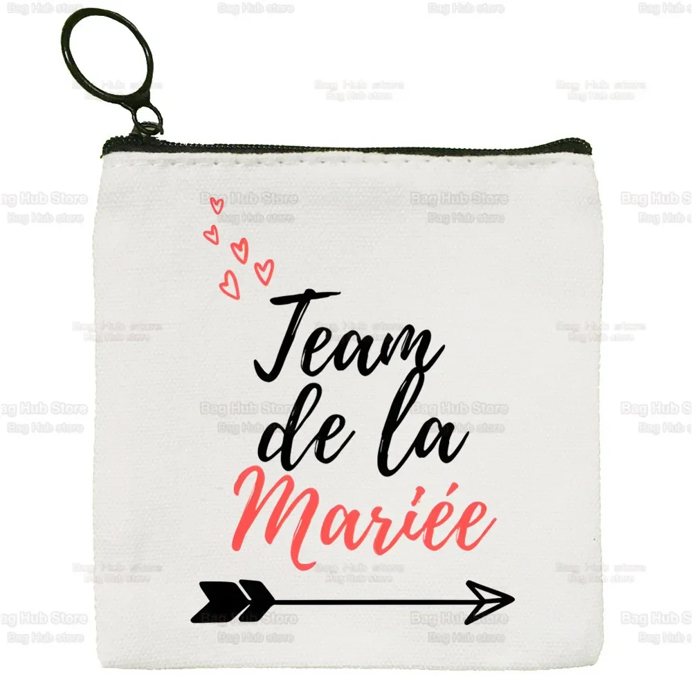 

Evjf Mini Coin Purse Canvas Future Mariee Student Wallet Team Bride Bachelorette Coin Case Zipper Female Wedding Party Key Case