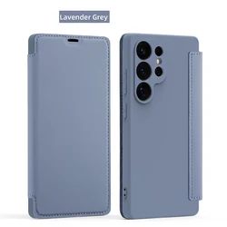 Ultimate 360° Liquid Silicone Flip Phone Case with Wallet and Stand - Samsung Galaxy S23 Ultra (Grey)
