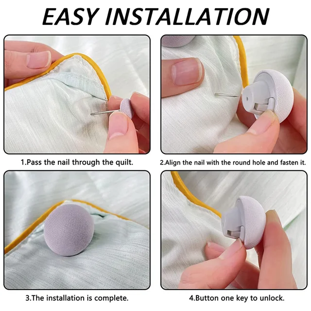4Db Gomba Ágynemű Paplan Klip Tartó Nem Csúszás Paplangátló Az Egyik Kulcs A Takarók Feloldásához. - Image 4