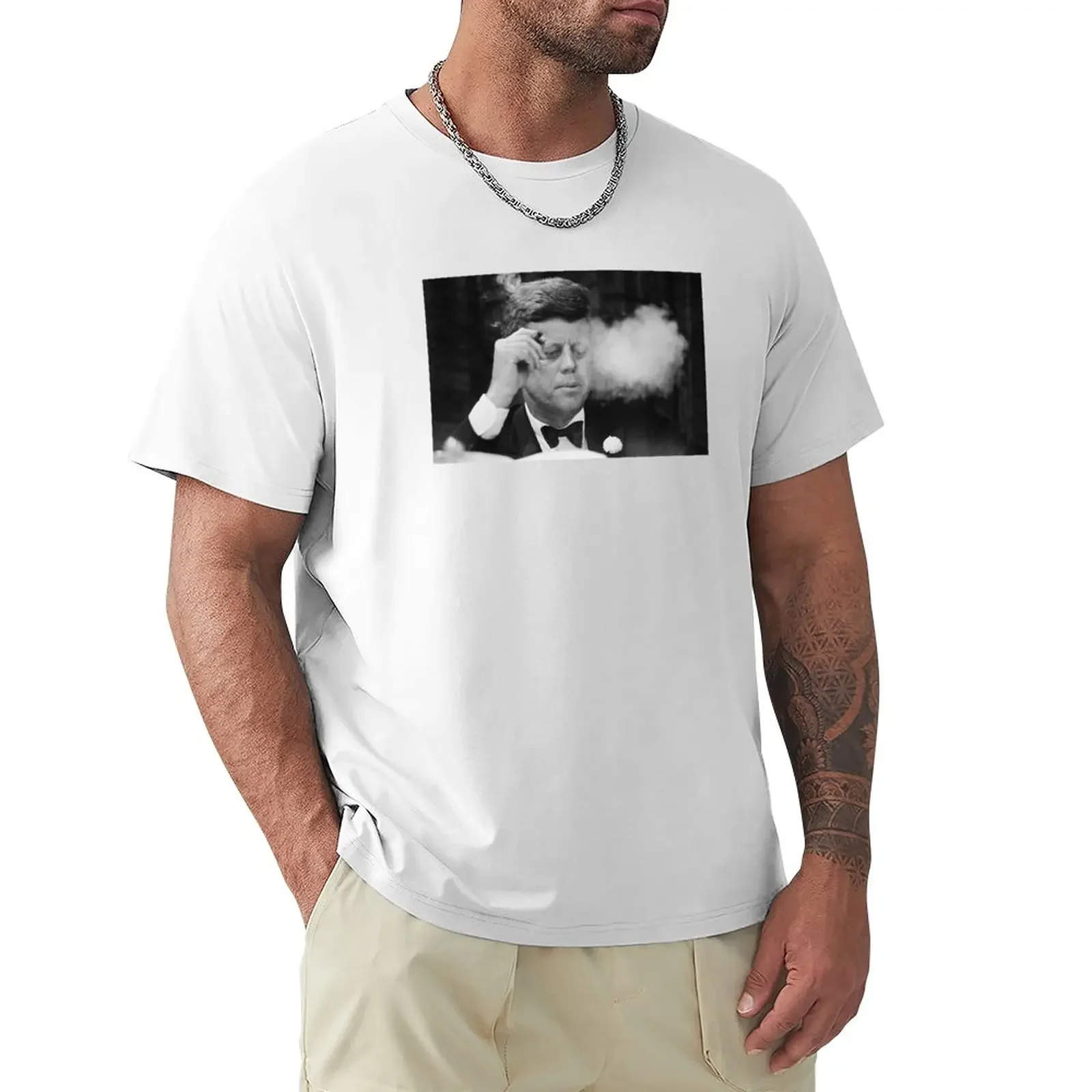 

JFK Smoking T-Shirt cute tops quick-drying korean fashion sweat mens t shirts