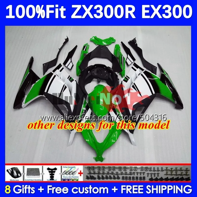 OEM ZX-3R For KAWASAKI NINJA EX ZX 300R ZX300R 51MC.0 ZX3R 13 14 15 16 17  EX300 2013 2014 2015 2016 2017 Fairings Green Black