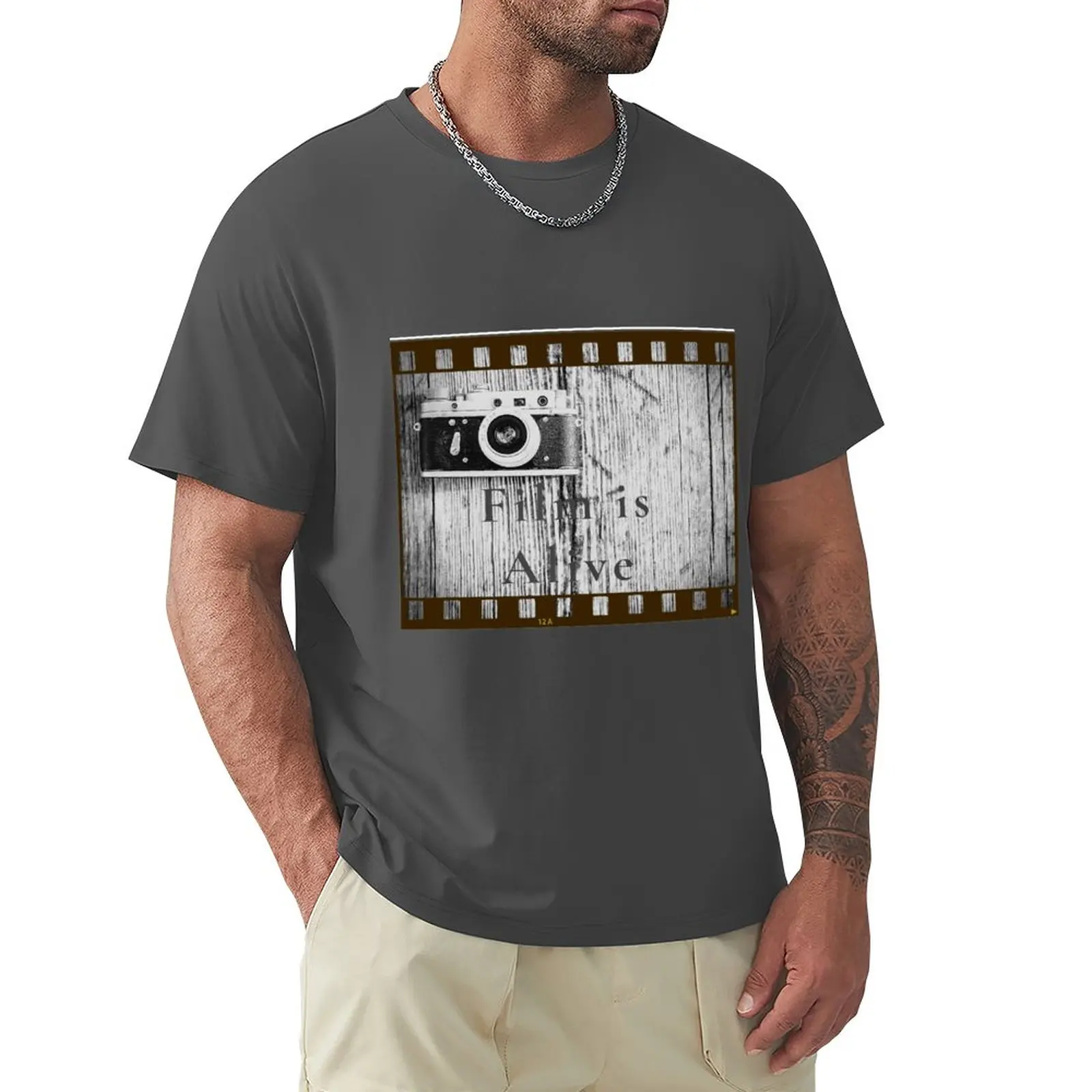 

Film is alive T-Shirt for a boy Aesthetic clothing summer top mens big and tall t shirts