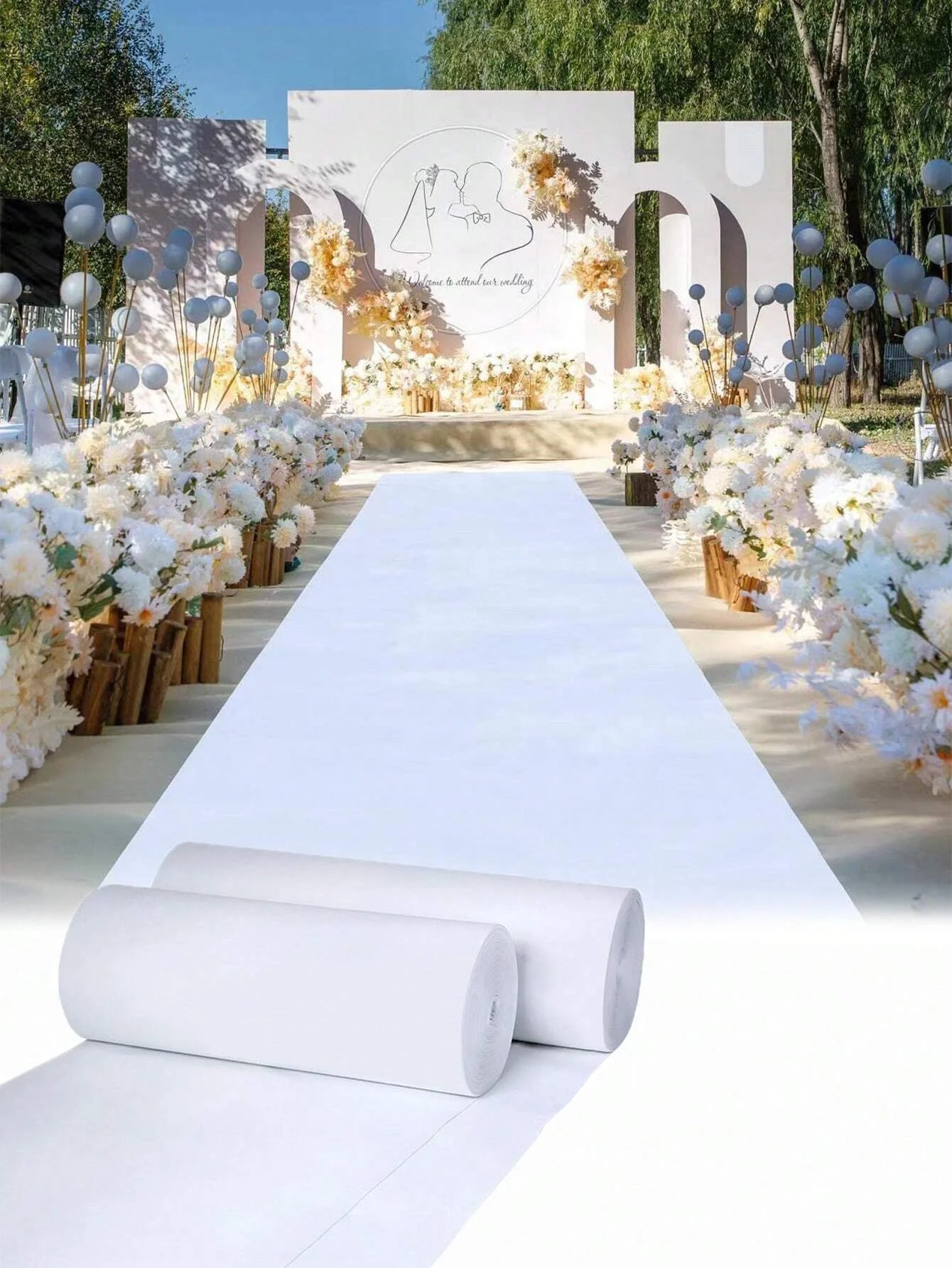 1 Set Wedding Party Decorations White Carpet 5m Disposable White Mat for Commercial Grand Opening Wedding Birthday Party