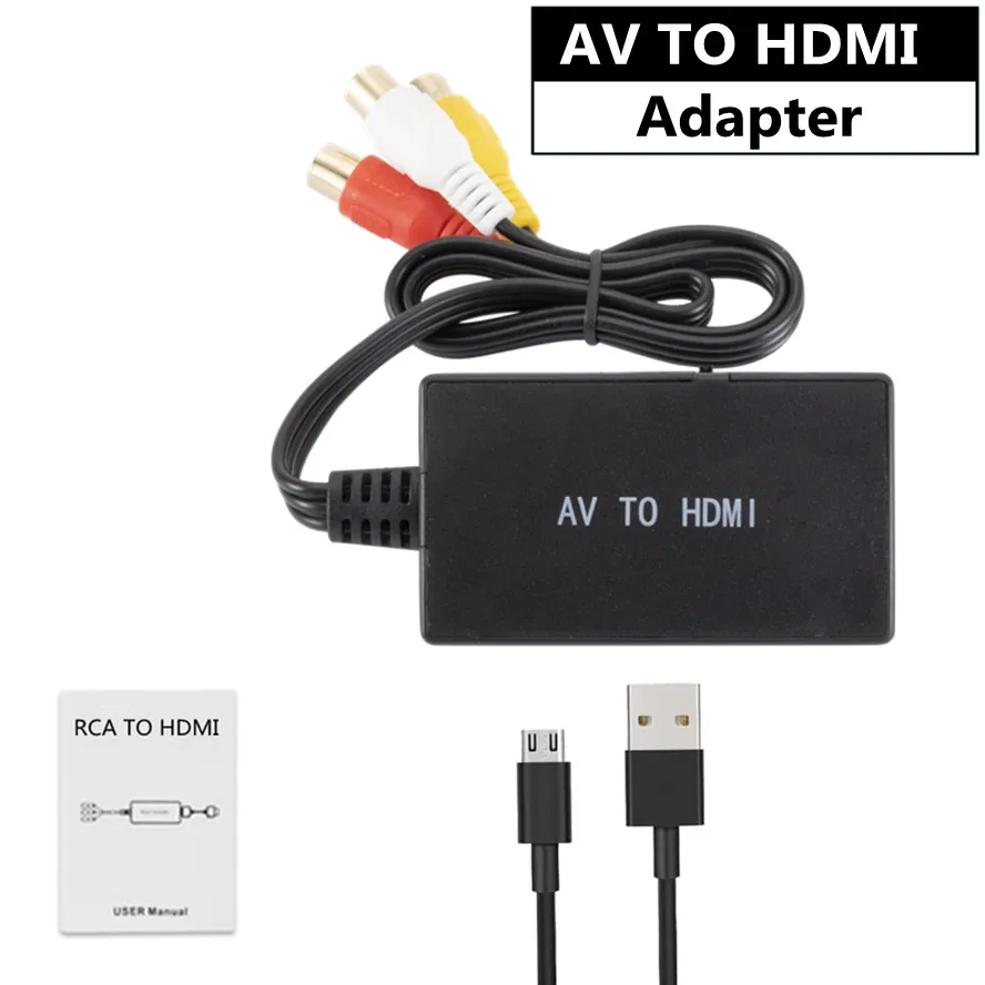 BD&M Convertidor RCA a HDMI, adaptador compuesto a HDMI, compatible con  1080P PAL/NTSC compatible con PS one, PS2, PS3, STB, Xbox, VHS, VCR
