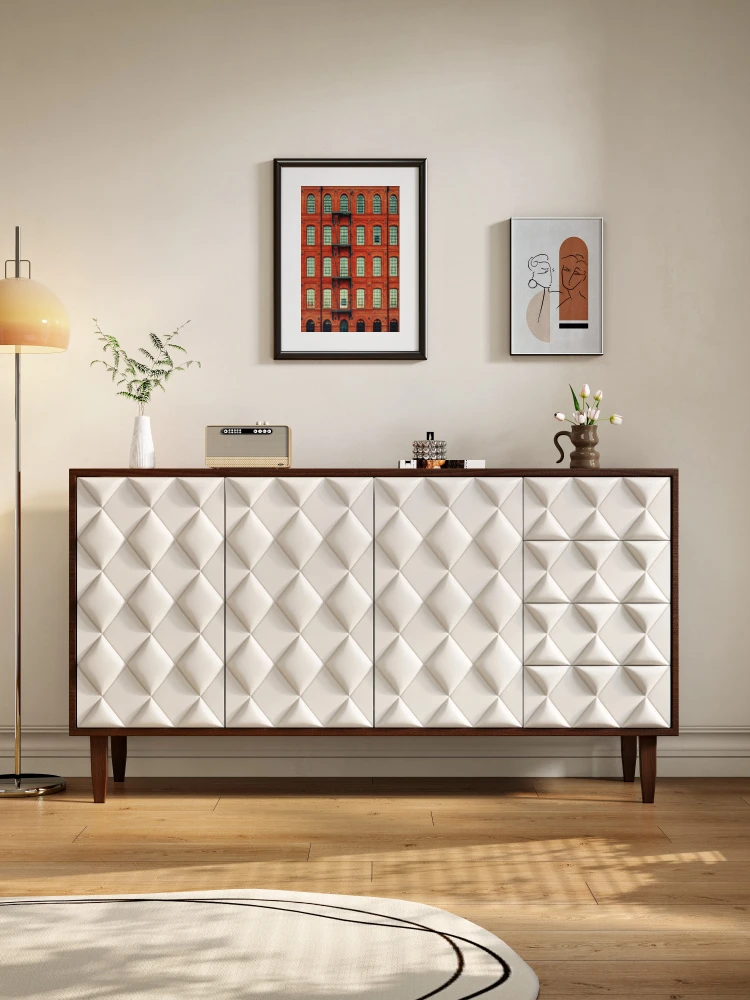 

Light luxury style walnut color entrance cabinet