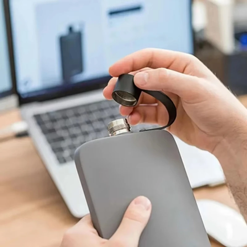 A64T-500Ml Stainless Steel Hip Flask,Portable,Leakproof Outdoor Travel Flask For Alcohol,Outdoor Travel Stainless Steel Flask