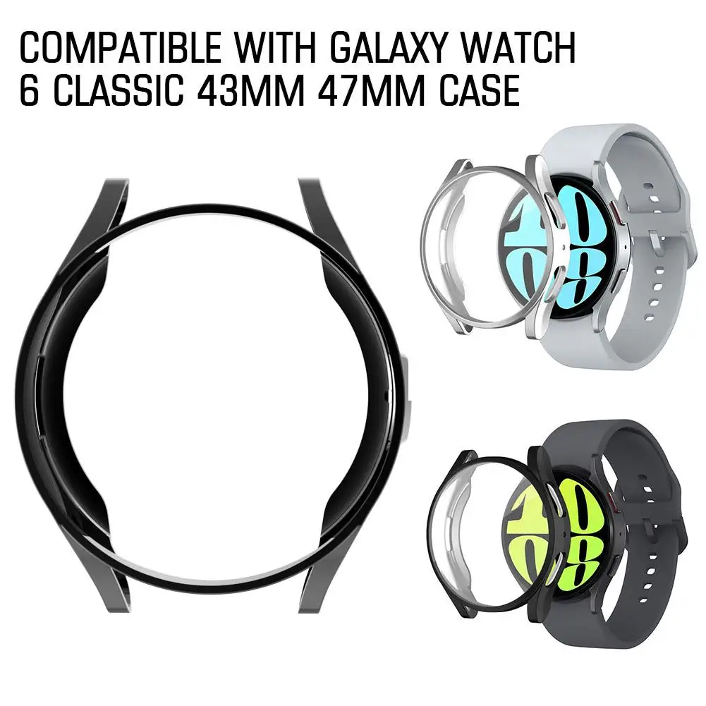 Custodia Protettiva Per Samsung Galaxy Watch 6 Classic 43Mm 47Mm Smartwatch Pc Shell Protector Frame Antiurto Anti-Caduta E2Q5