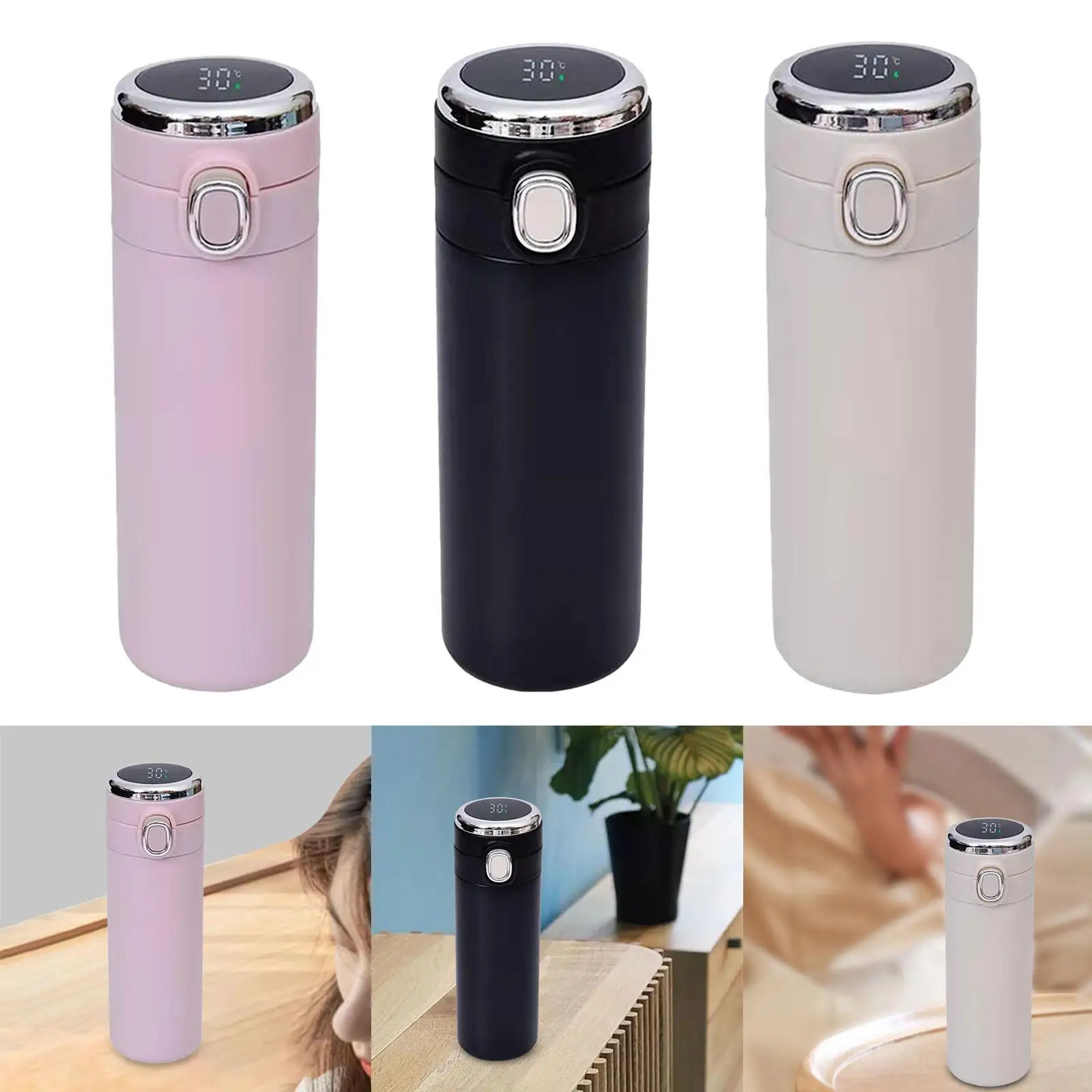 Insulated Tumbler Insulated Tumbler Large Capacity Drinkware Smart Drinking Bottle Temperature Display Camping Thermal Bottle