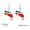 EUEAVAN Drip Oil Costa Rica Map Earrings For Women Stainless Steel Costa Rica Flag Pendant Charm Fashion Party Jewelry Gifts 6