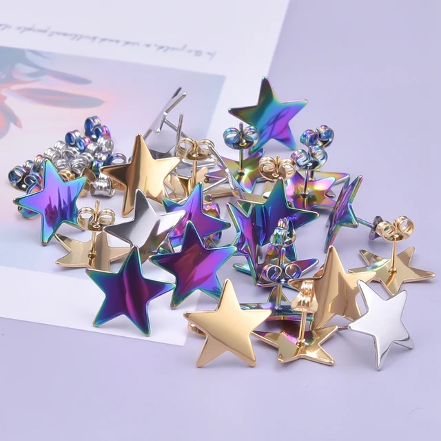 Five-Pointed Star Stainless Steel Earrings 3