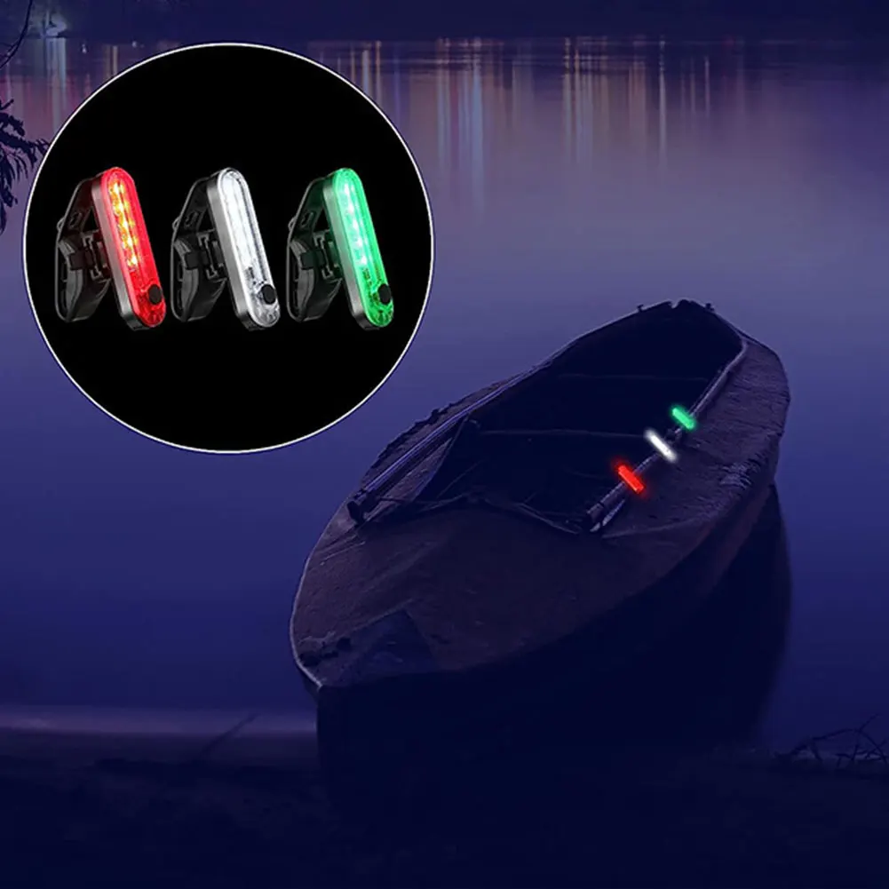 LED Sailing Signal Lamp Type-C Charging Marine Yacht Warning Light 4 Modes Boat Stern Lights for Night Kayaking Boating