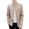 Blazer New Men's Fashion Business Gentleman Wedding British Style Work MAO Suit Outdoor Casual Slim Standing Collar Blazer 1