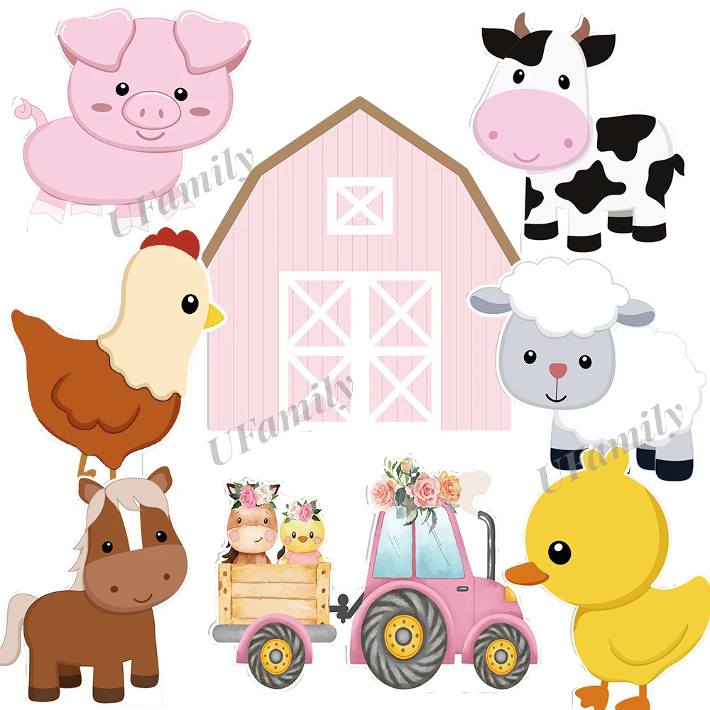 

18/36inch Farm Theme cardboards Farm Animal Cow Cutouts Backdrop DIY Decor Girl Boy Birthday Baby Shower Supplies Backdrop