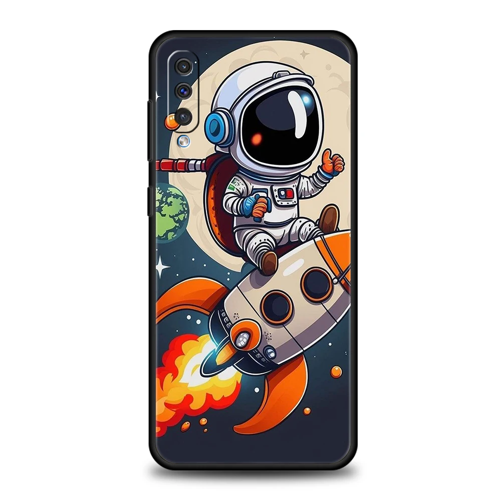 Cosmic Cartoon Astronaut Star Space Phone Case - Durable TPU Shell
