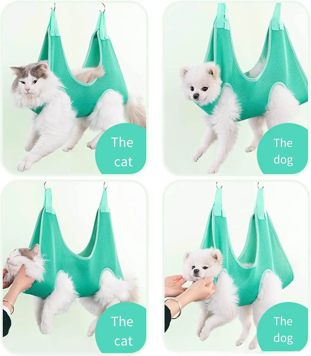TONG Cat Grooming Nail Cutting Anti Scratch Bite Fixed Bag Bath Trimming Restraint Bag Pet Beauty Hammock Hanging Pet Supplies 6