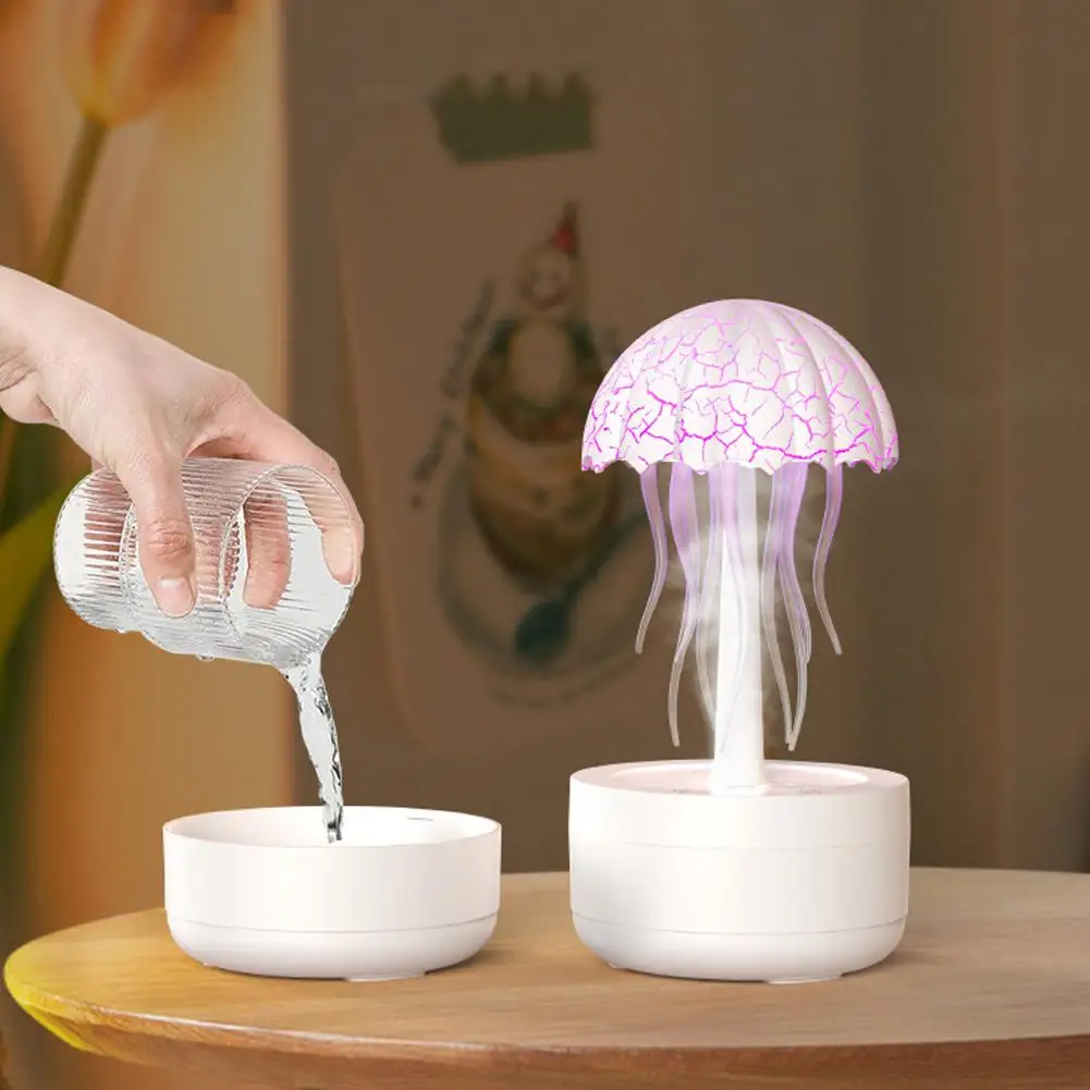 Jellyfish Humidifier Jellyfish Dance Aromatherapy Essential Oil Diffusers with RGB Colorful Night Light Desk Decoration 300ml