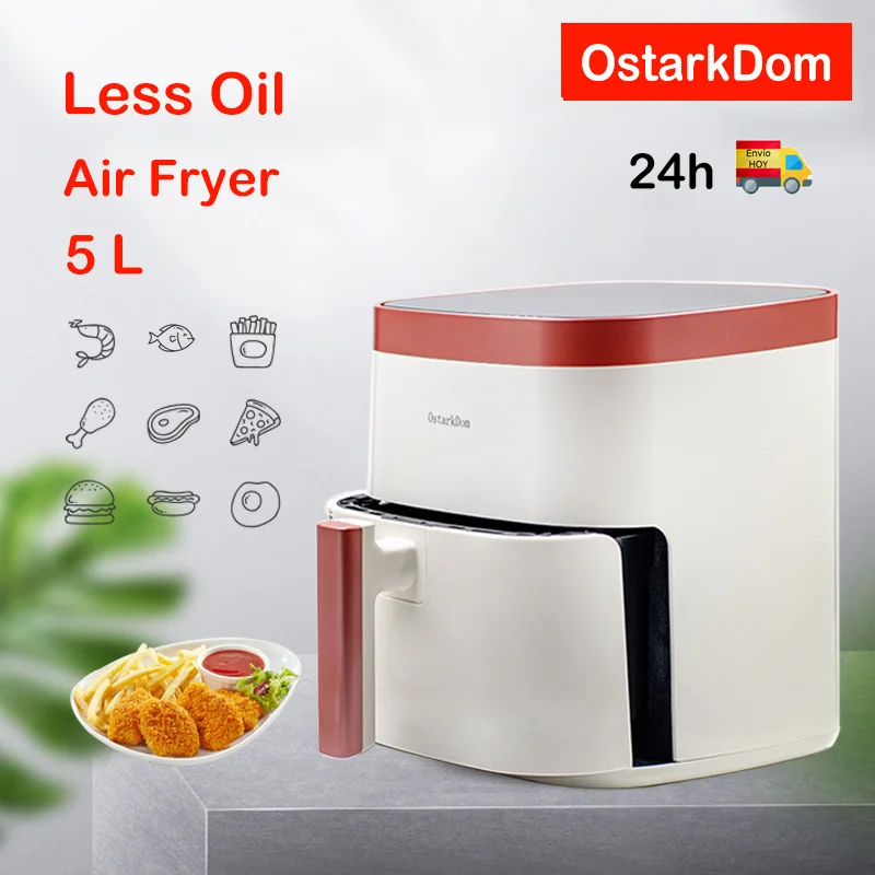 OstarkDom air fryer without oil 5L, touch Panel, hot air fryer, 5 L, 10