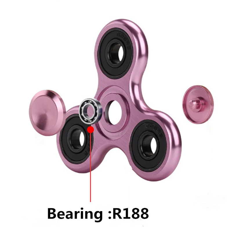70mm Triangle Finger Aluminum Alloy Metal Spinner No Box R188 Bearing Turn for 3-4 Minutes Child Toys Decompression Toy Spinner — view 4