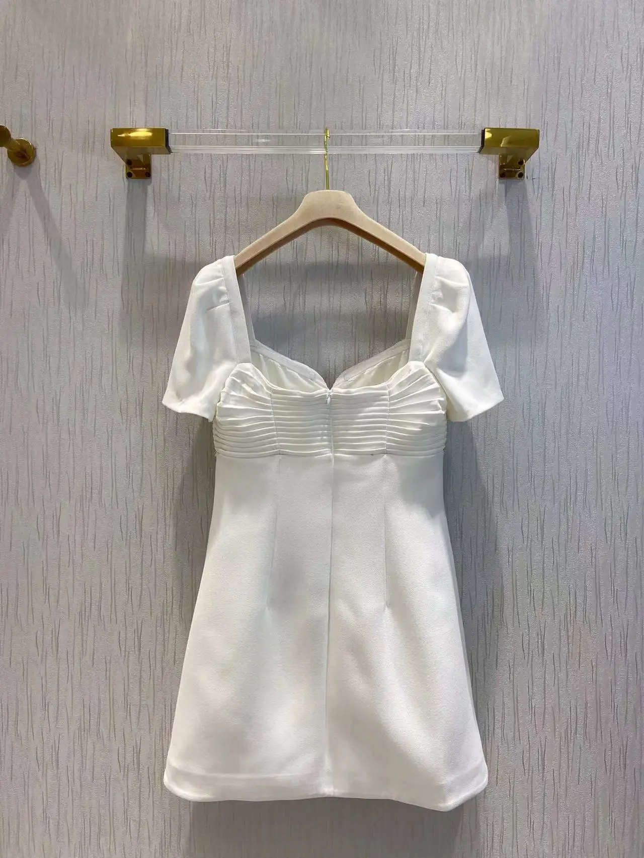 

Runway Elegant Mini Dress Summer Woman 2022 Fashion Sexy V-Neck Diamonds Style Black / White Slim Dress Vestidos