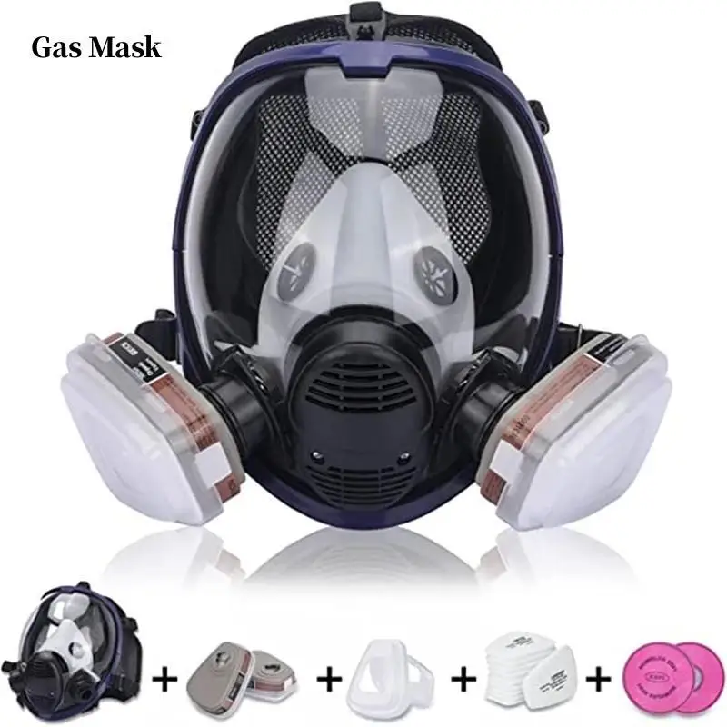 

Chemical Gas Mask 6800 Dust Respirator Anti-Fog Full Face Mask Filter For Industrial Acid Gas, Welding Spray Paint Insecticide