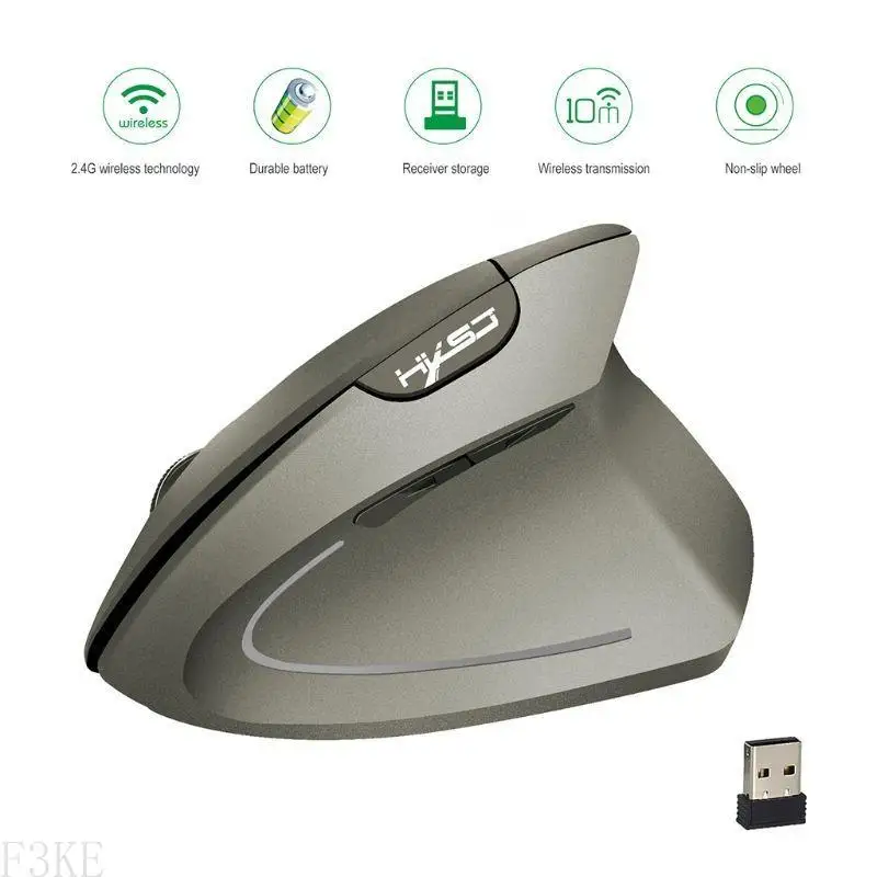 【In-Demand Item】 F3KE 2.4G 1600 2400DPI Vertical Computer Mouse Laptop PC for Creative Unique Mouse Wrist for Protection Wireless Optical.