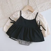Melario Spring Baby Plaid Dungaree Dress Suit Baby One-Piece Romper Crawling Clothes Sister Suit Girl Clothes Baby Girls Dresses 4