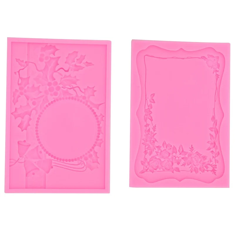 

Силиконовая форма для выпечки, фоторамка, помадки, Цветочная рамка для шоколада, форма для торта «сделай сам», инструменты для украшения тортов