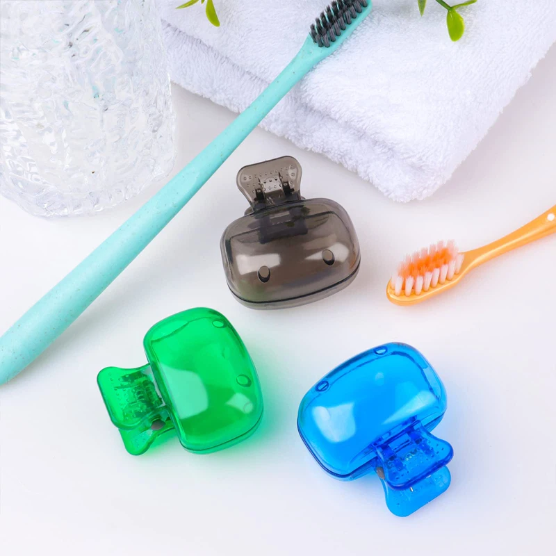Travel Toothbrush Covers Head Toothbrush Cap Protector Brush Pod Case Protective Cap Portable Plastic Clip For Household Travel 6