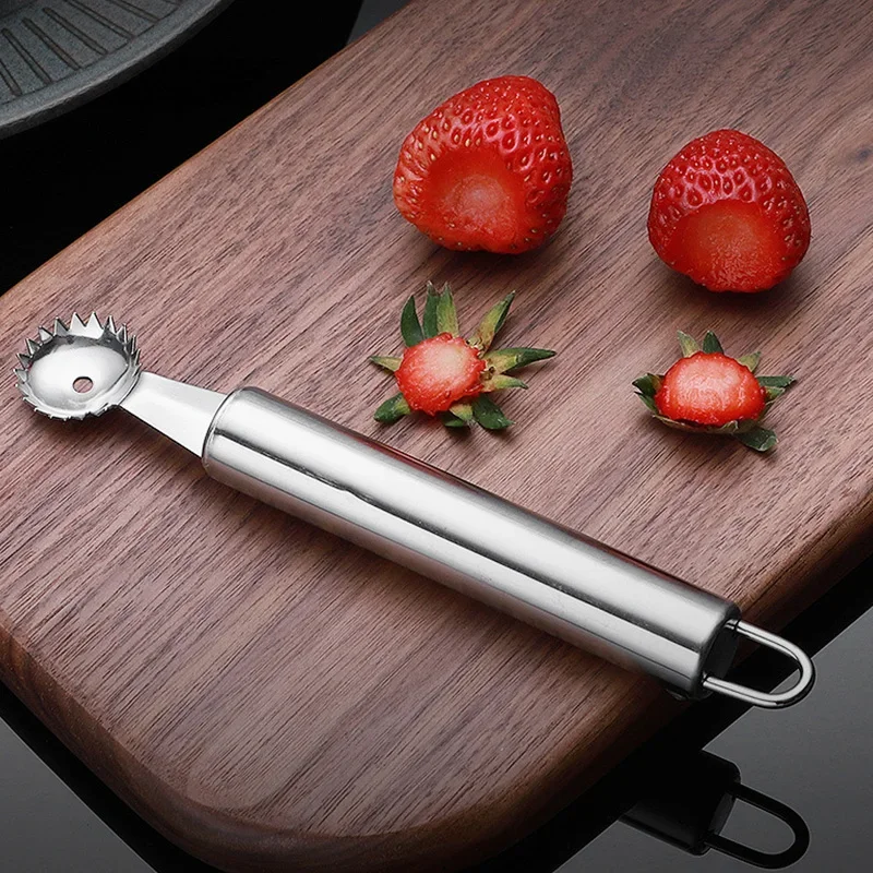 Stainless Steel Strawberry Huller Fruit Leaf Knife Stem Remover Strawberry Pineapple Tomato Corer Slicer Cutter Kitchen Items