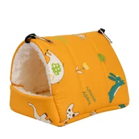 1pc mignon imprimé lit d'oiseau Mini Cage lapin écureuil tapis cochon d'inde nid Hamster maison petit Animal lit de couchage Cage suspendue pour animaux de compagnie 6